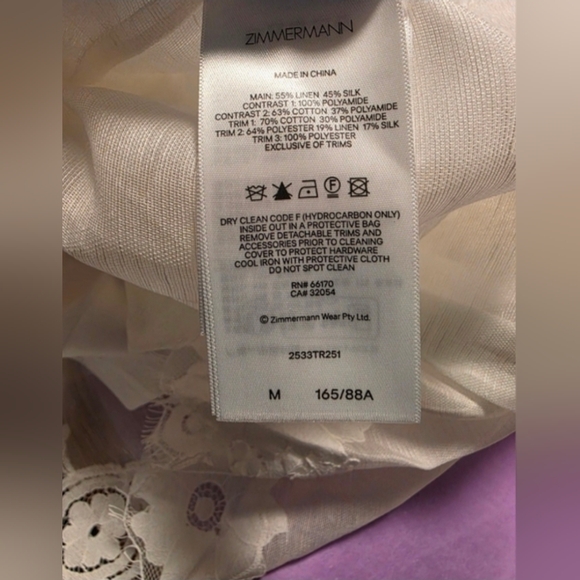 Zimmermann Crush Heart Trim Blouse Show Stoper Cream Lace Detail Top Sz M - Picture 5 of 10